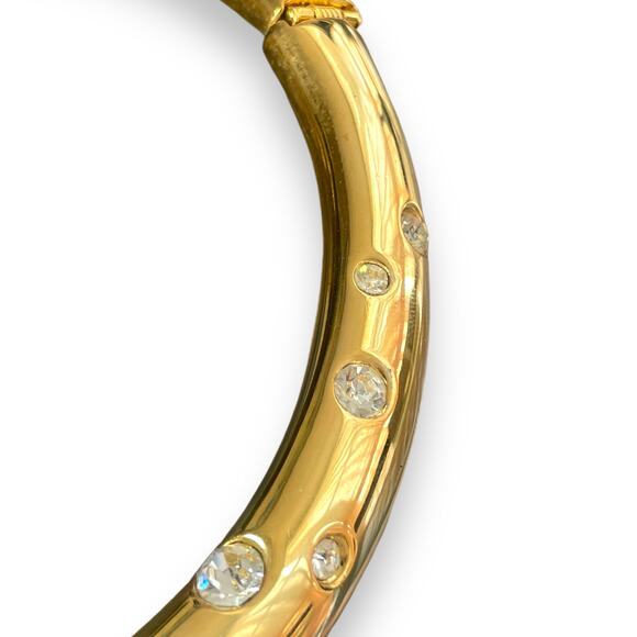 Vtg Vogue Signed VO Les Bernard Runway Gold Tone Collar Necklace - Picture 4 of 9